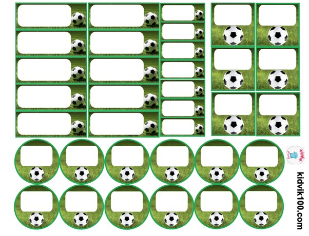 70 מדבקות שם - מגרש כדורגל